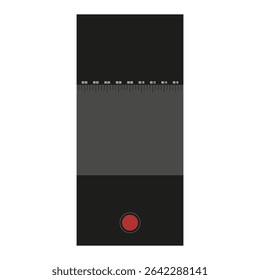 Montagem do gravador de voz com escala de registro. Ilustração vetorial da tela realista do telefone celular do gravador de voz Interface isolado fundo transparente. Design de modelo de ditafone. EPS 10