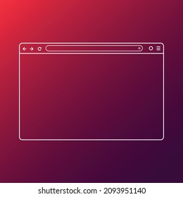 Mockup of web window in simple linear design vector graphic