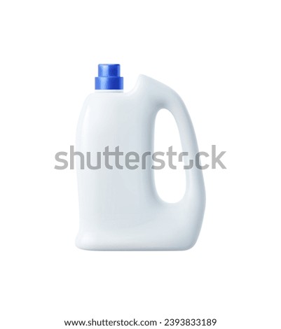 Mockup of white blank realistic 3d vector plastic bottle for detergent and cleaning products. Isolated packaging template for cleaner, household chemicals, liquid soap, stain remover, laundry bleach
