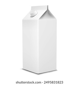 Maqueta de una caja blanca para leche. Ilustración vectorial