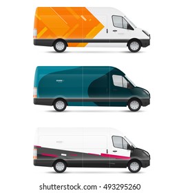 Mockup white bus. Set of design templates for transport. Branding for advertising, business and corporate identity.