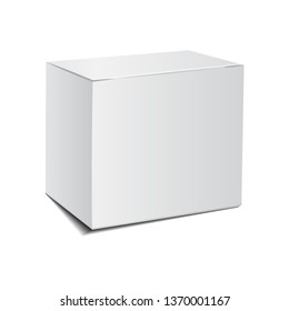 Mockup White Cardboard Plastic Package Box. Illustration Isolated On White Background. Mock Up Template for your design