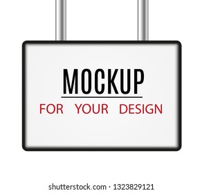 Mockup. White poster with black frame. Blank template blank layout. Vector illustration