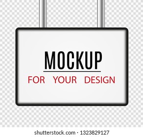 Mockup. White poster with black frame. Blank template blank layout. Vector illustration