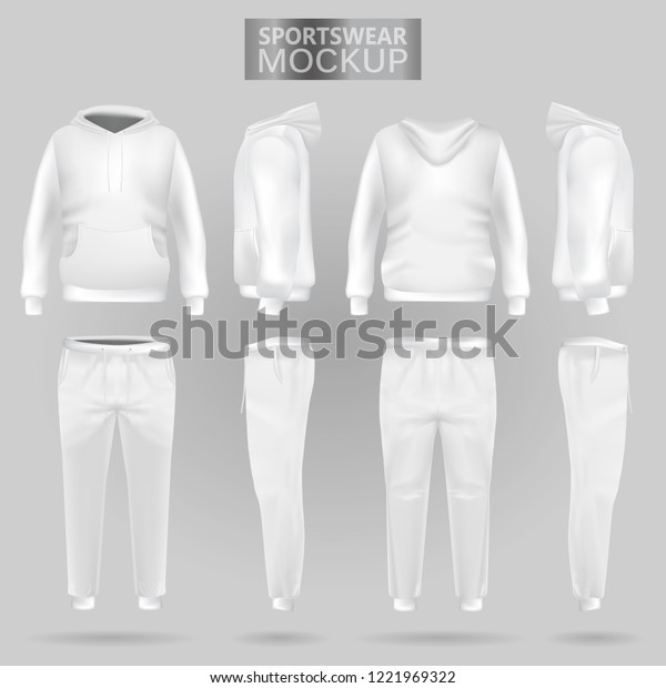 Download Mockup White Sportswear Hoodie Trousers Four Stock Vector ...