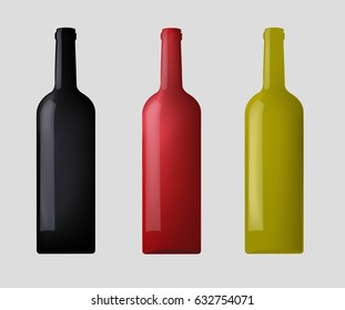 Mock-up wine bottle. Vector design. Stock Illustration