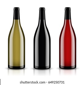 Mockup wine bottle. vector design.