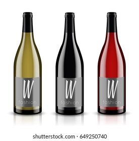 Mockup wine bottle. vector design.