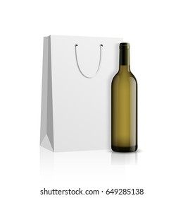 Mockup wine bottle. vector design.