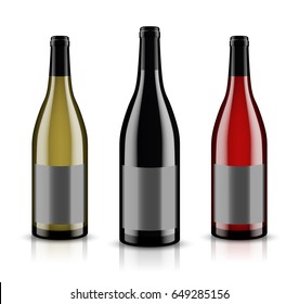 Mockup Wine Bottle. Vector Design.