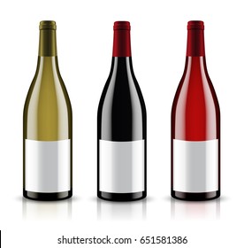 Mockup wine bottle. vector design.