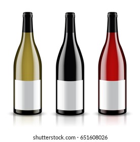Mockup wine bottle. vector design.