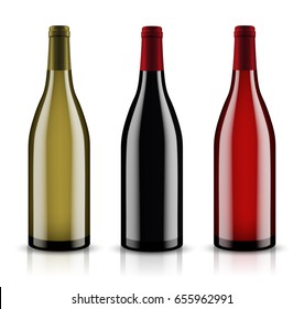 Mockup wine bottle. vector design.