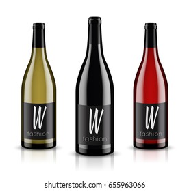 Mockup wine bottle. vector design.