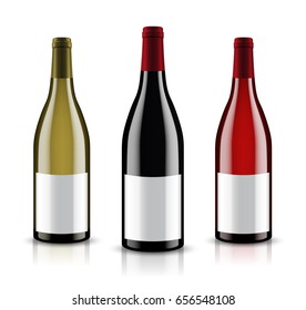 Mockup wine bottle. vector design.