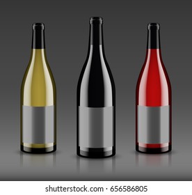 Mockup wine bottle. vector design.