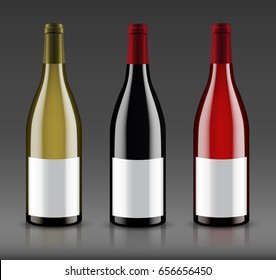 Mockup wine bottle. vector design.