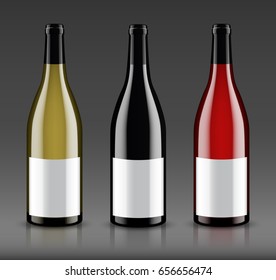 Mockup Wine Bottle. Vector Design.