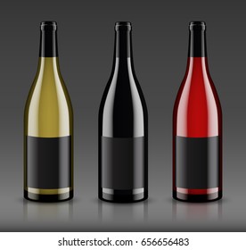 Mockup wine bottle. vector design.
