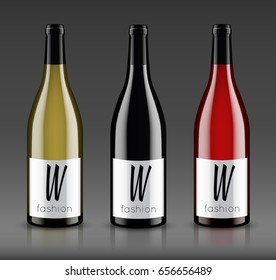 Mockup wine bottle. vector design.