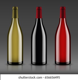 Mockup wine bottle. vector design.