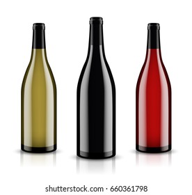 Mockup wine bottle. vector design.