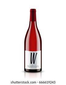 Mockup wine bottle. vector design.