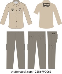 mockup workshirt and the pants