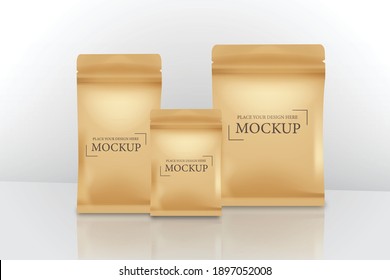 mockup zipbag or pouch on white background