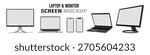 Mock-ups gadgets collection Smartphone,Pc, Tablet, Laptop, blank screen for your design. Side and top, isometric view. Mockup generic device. Template for infographics or presentation ui, ux.
