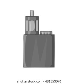 Mod and clearomizer in the kit icon in black monochrome style isolated on white background. Smoking symbol vector illustration