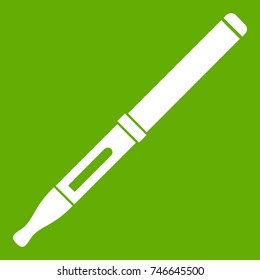 Mod and clearomizer in the kit icon white isolated on green background. Vector illustration
