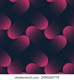 Mod Estructura Dinámica Patrón Inconsútil Tendencia Vector Púrpura Fondo Abstractas. Ilustración de arte de semitonos de líneas redondeadas para impresión textil repetitiva. Abstracción gráfica elegante sin fin para el Fondo de pantalla