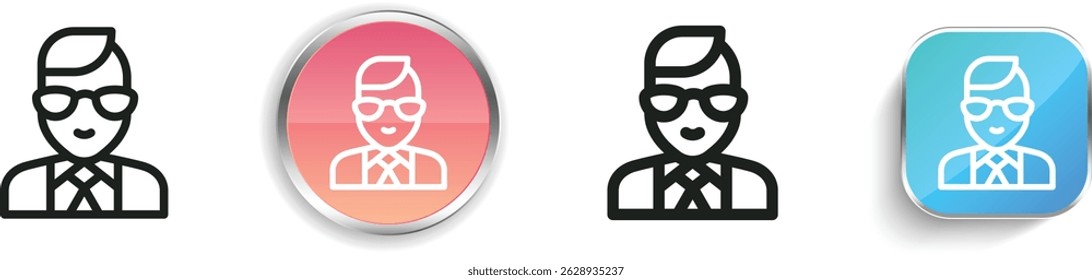 mod icon. Thin Linear, Regular and Button Style Design Isolated On White Background