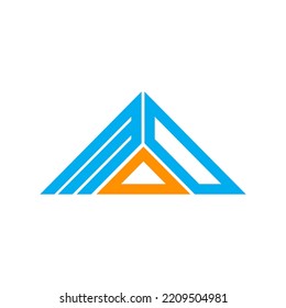 MOD Letter Logo Creative Design With Vector Graphic, MOD Simple And Modern Logo In Triangle Shape.