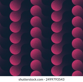 Mod Metaball Estructura Patrón Sin Costuras Tendencia Vector Fondo Abstractas Púrpura. Ilustración de arte digital de medio tono para impresión textil repetitiva. Abstracción gráfica psicodélica sin fin para el Fondo de pantalla