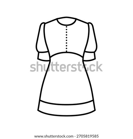 mod micro mini dress stylish clothes line icon vector. mod micro mini dress stylish clothes sign. isolated contour symbol black illustration