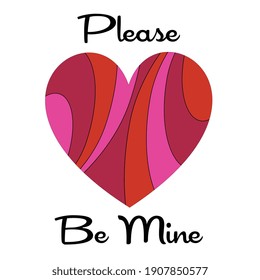 mod please be mine pink red pattern valentine heart graphic