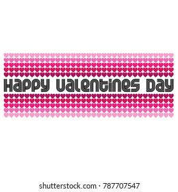 mod valentines day vector graphic with typography and hearts