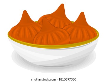Modak Indian Sweets or Mithai Food Vector