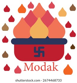 Modak ist ein süßer Knödel, geliebt von Lord Ganesha, genossen während Ganesh Chaturthi als Symbol für Glück und Wohlstand.