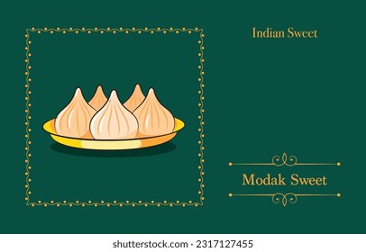 modak sweet illustration design for ganesh chaturthi festival