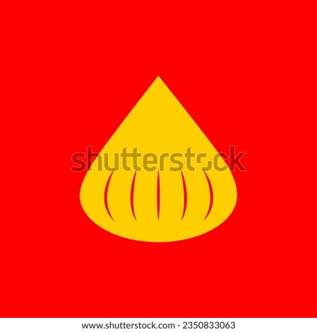 Modak Vector Icon in Yellow, Hindu Lord’s Traditional Sweet Illustration