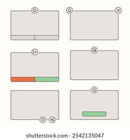 Modal Dialog Box Set with Placeholders and Mockups