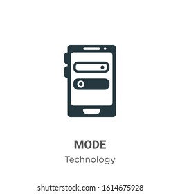 Mode glyph icon vector on white background. Flat vector mode icon symbol sign from modern technology collection for mobile concept and web apps design.