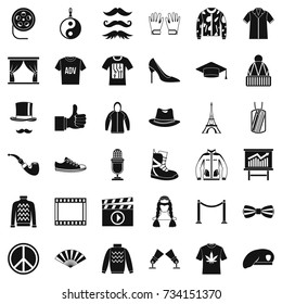 Mode icons set. Simple style of 36 mode vector icons for web isolated on white background