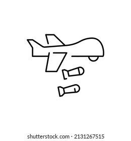 Mode Of Military Unmanned Transport. War UAV, Tanks, Robots And Other Samples. Flat Black Line Vector Icons Set. Design Elements For Website Or Mobile App. Armed Drone