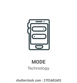 Mode outline vector icon. Thin line black mode icon, flat vector simple element illustration from editable technology concept isolated stroke on white background