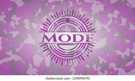 Mode pink on camouflaged texture. Vector Illustration. Detailed. 