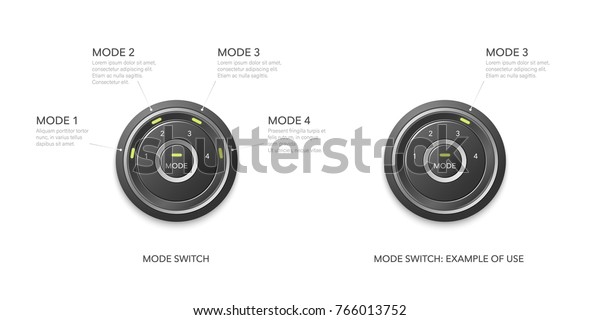 Mode Switch Option Selection Selector Infographic Stock Vector Royalty Free